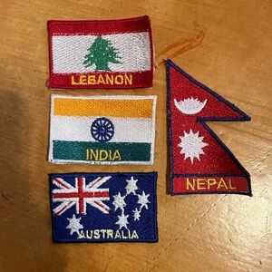 Set of Four Country Flag Patches